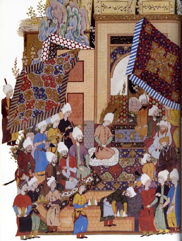 Shaykh Muhammad Joseph,Haloed in his tajalli,at his wedding feast Germany oil painting art
